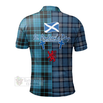 Clergy Tartan Polo Shirt Happy St. Andrew's Day Half Tartan Style - Tartan Vibes Clothing