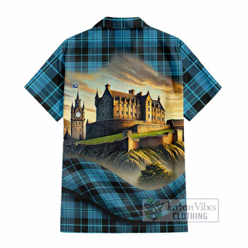 Clergy Tartan Family Crest Hawaiian Shirt with Scottish Ancient Castle Style - Tartan Vibes Clothing