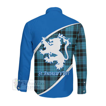 Clergy Family Crest Tartan Long Sleeve Button Shirt Celebrate Saint Andrew's Day in Style Men's Shirt - Tartan Vibes Clothing