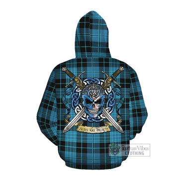 Clergy Tartan Cotton Hoodie with Family Crest Celtic Skull Style Pullover Hoodie - Tartan Vibes Clothing