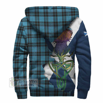 Clergy Tartan Family Crest Sherpa Hoodie Scottish Thistle Celtic Inspired - Tartan Vibes Clothing