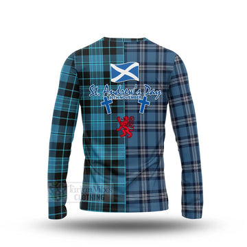 Clergy Tartan Long Sleeve T-Shirt Happy St. Andrew's Day Half Tartan Style - Tartan Vibes Clothing