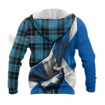 Clergy Tartan Knitted Hoodie with Family Crest Scotland Patriotic Style - Tartan Vibes Clothing