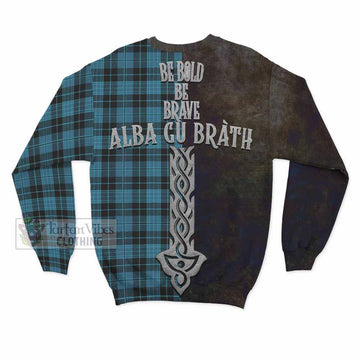 Clergy Tartan Family Crest Sweatshirt Alba Gu Brath Be Brave Lion Ancient Style - Tartan Vibes Clothing