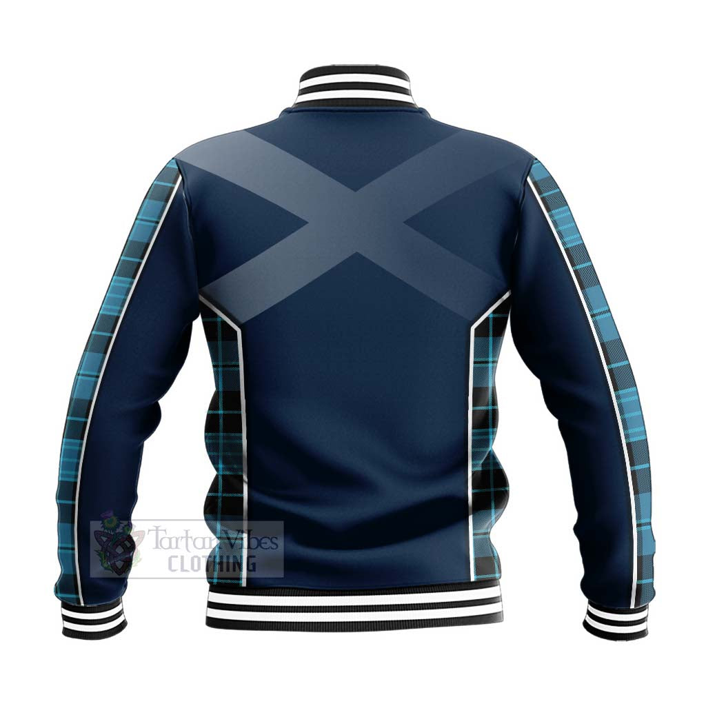 Clergy Tartan Baseball Jacket with Family Crest and Scottish Thistle Vibes Sport Style - Tartan Vibes Clothing