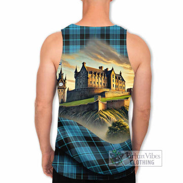 Clergy Tartan Family Crest Men's Tank Top with Scottish Ancient Castle Style - Tartan Vibes Clothing