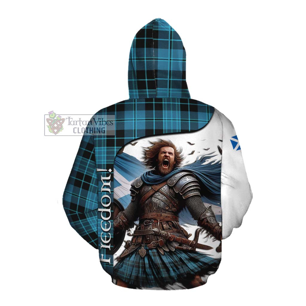 Tartan Vibes Clothing Clergy Crest Tartan Cotton Hoodie Inspired by the Freedom of Scottish Warrior
