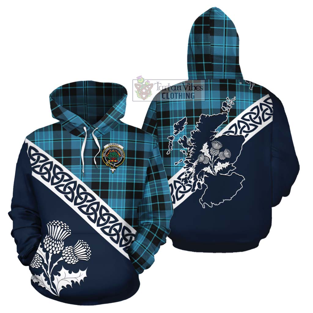 Clergy Tartan Cotton Hoodie Featuring Thistle and Scotland Map Zip Hoodie - Tartan Vibes Clothing