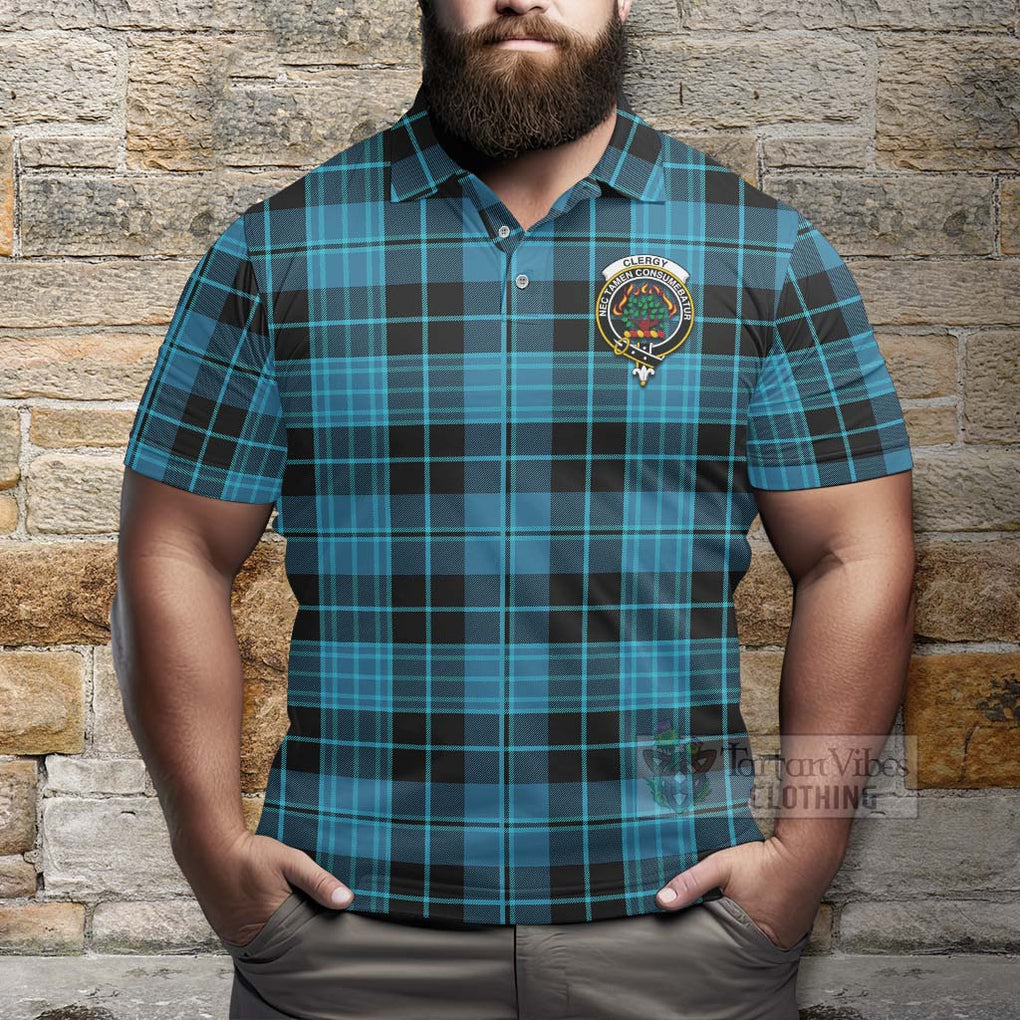 Clergy Tartan Polo Shirt with Family Crest Celtic Skull Style - Tartan Vibes Clothing