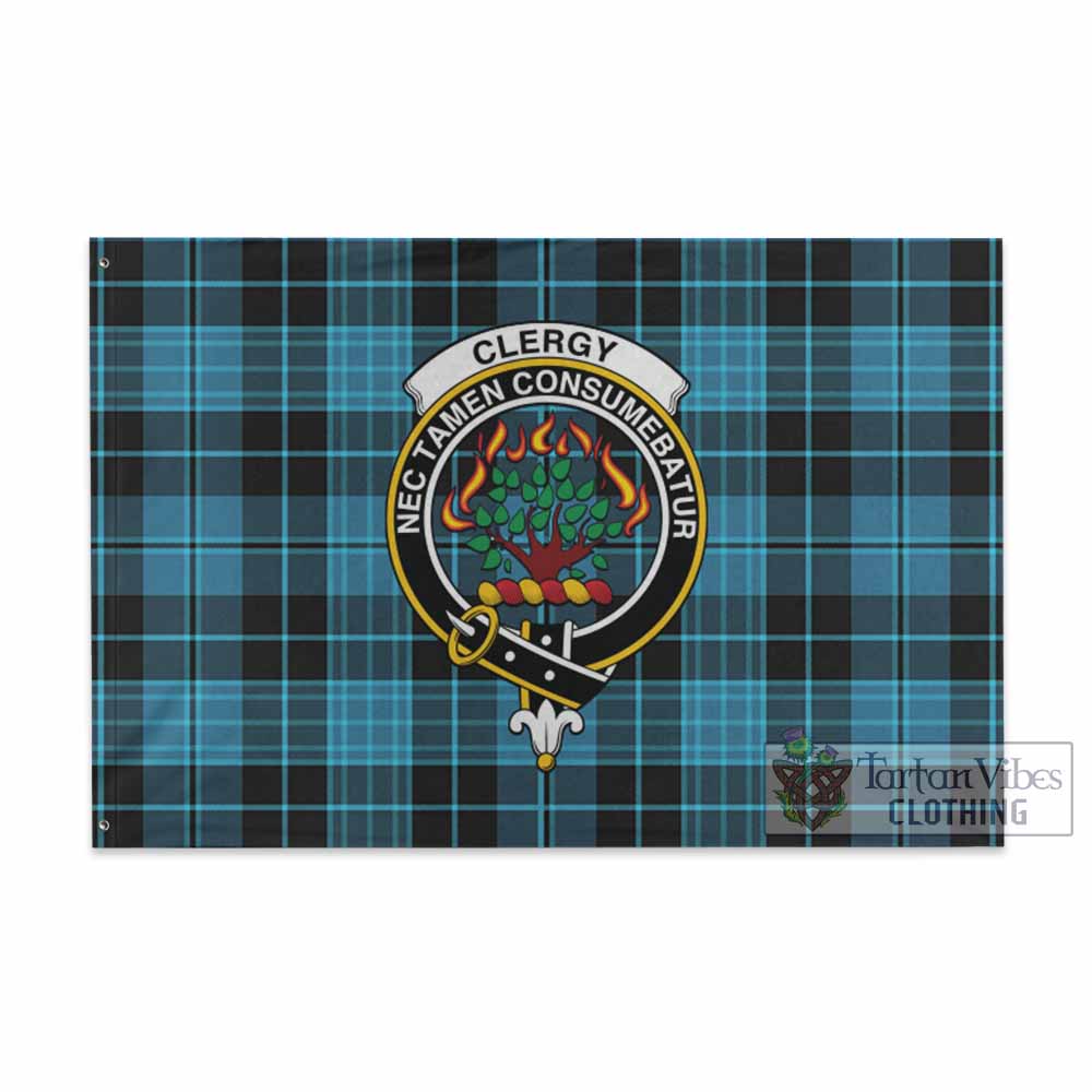 Tartan Vibes Clothing Clergy Tartan House Flag with Family Crest