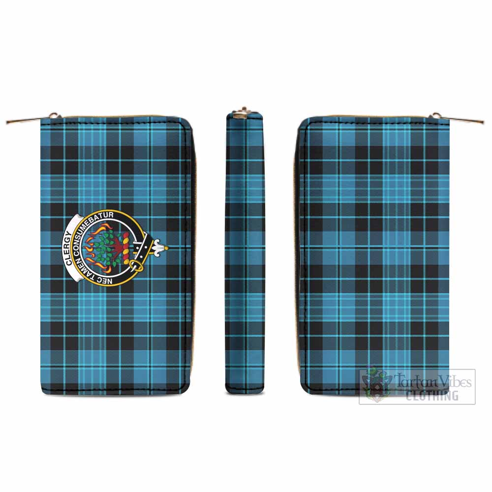 Clergy Tartan Women's Leather Wallet with Family Crest - Tartan Vibes Clothing