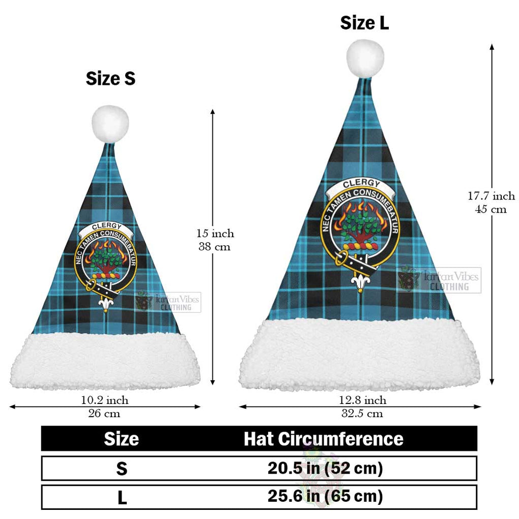 Clergy Tartan Christmas Santa Hats with Family Crest Christmas Hat L 25.6in (65cm) - Tartan Vibes Clothing