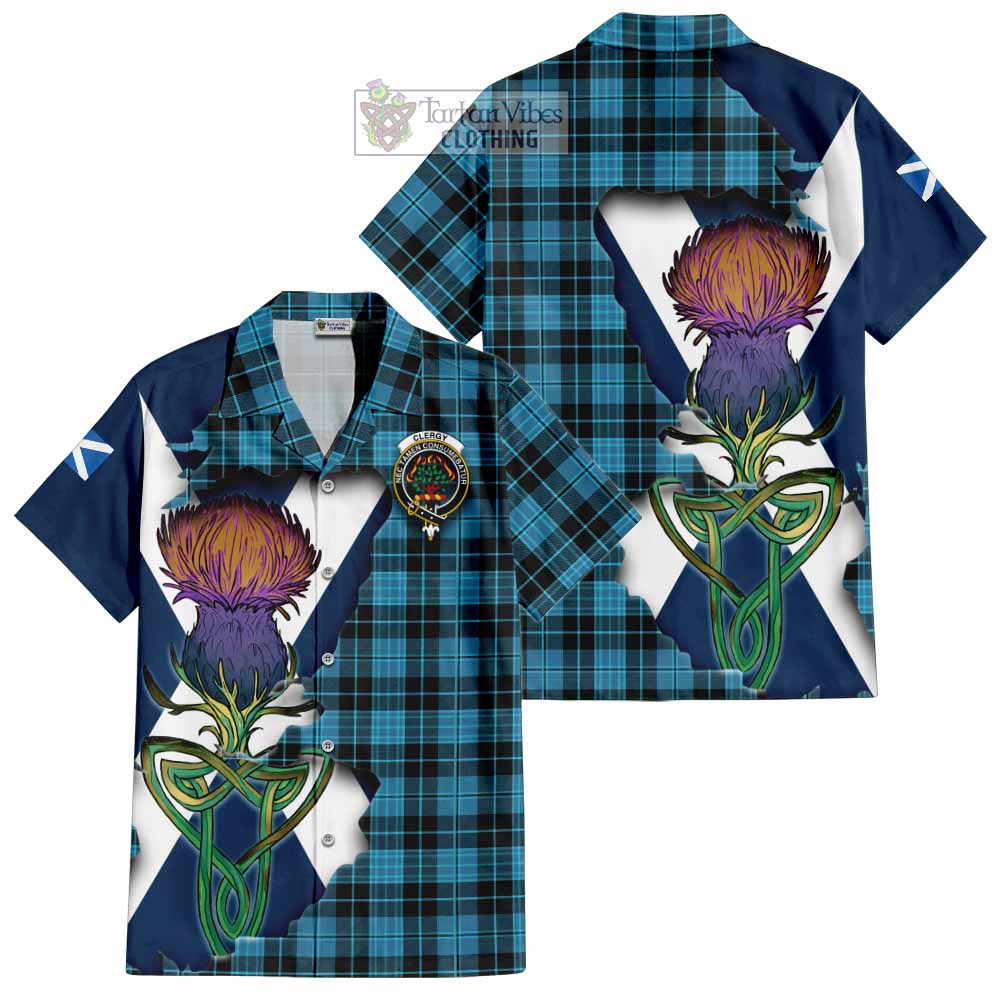 Clergy Tartan Family Crest Hawaiian Shirt Scottish Thistle Celtic Inspired - Tartan Vibes Clothing