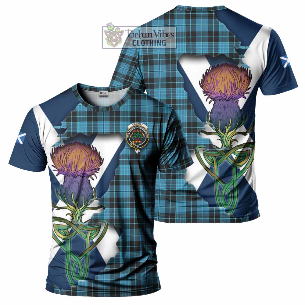 Clergy Tartan Family Crest T-Shirt Scottish Thistle Celtic Inspired - Tartan Vibes Clothing