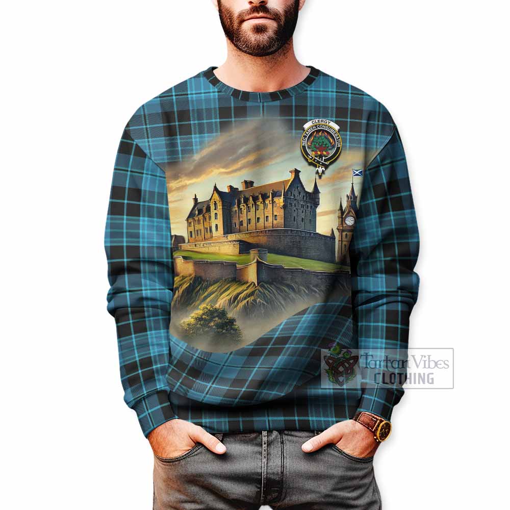 Clergy Tartan Family Crest Sweatshirt with Scottish Ancient Castle Style - Tartan Vibes Clothing