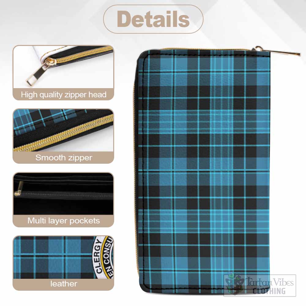 Clergy Tartan Women's Leather Wallet with Family Crest - Tartan Vibes Clothing