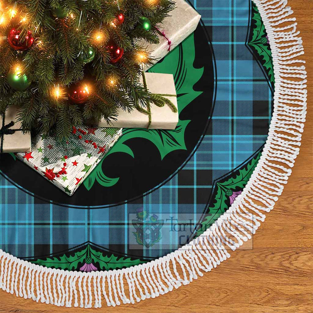 Clergy Tartan Christmas Tree Skirt Scottish Thistle Style - Tartan Vibes Clothing
