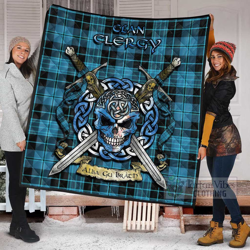 Clergy Tartan Quilt with Celtic Skull Alba Gu Brath Style - Tartan Vibes Clothing