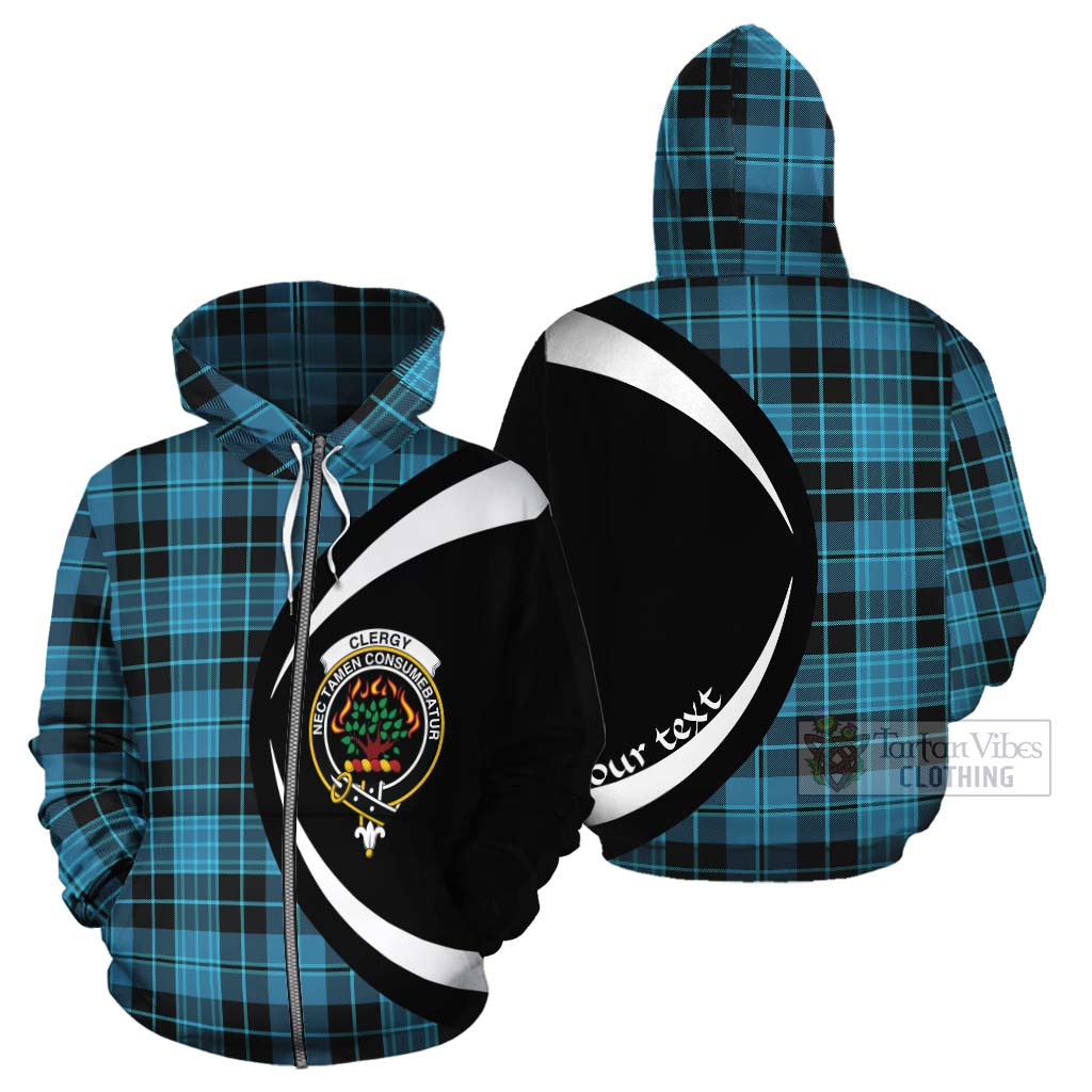 Clergy Tartan Cotton Hoodie with Family Crest Circle Style - Tartan Vibes Clothing