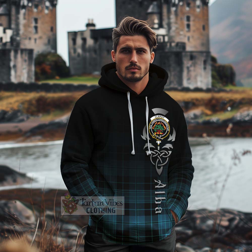 Tartan Vibes Clothing Clergy Tartan Cotton Hoodie Featuring Alba Gu Brath Family Crest Celtic Inspired
