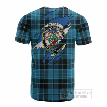 Clergy Clan Crest In Me Tartan Cotton T-shirt Scotland Flag Style
