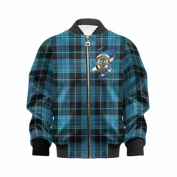 Clergy Clan Crest In Me Tartan Kid Bomber Jacket Scotland Flag Style