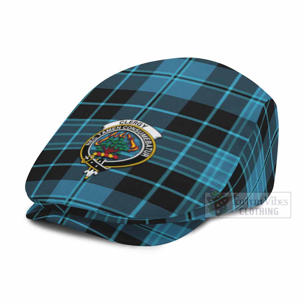 Clergy Family Crest Tartan Jeff Cap, Tartan Flat Cap