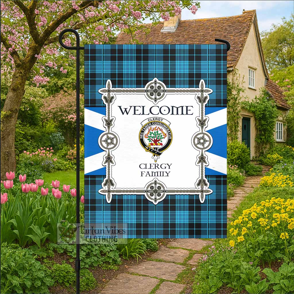 Clergy Family Crest Tartan Welcome Garden Flag Saltire Harmony Style - Tartan Vibes Clothing