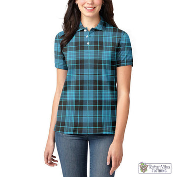 Clergy Ancient Tartan Polo Shirt For Women Women - Tartan Vibes Clothing