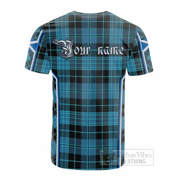 Clergy Tartan Crest Cotton T-shirt Scotland Coat of Arm Flag Style