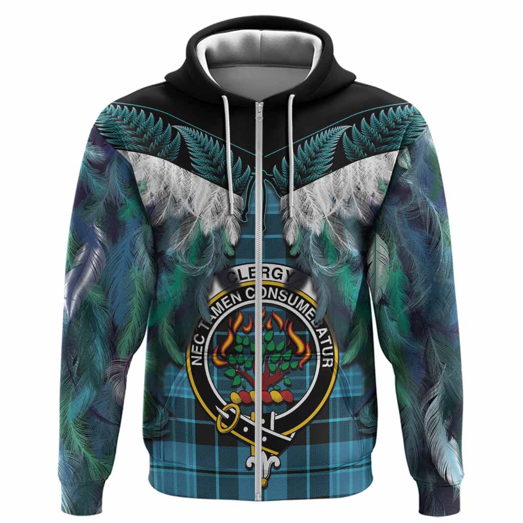 Clergy Tartan Crest Hoodie New Zealand Maori Korowai Cloak