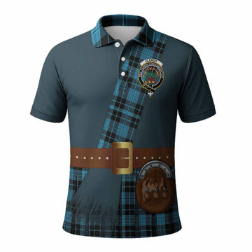 Clergy Tartan Crest Polo Shirt Kilt Costume Style