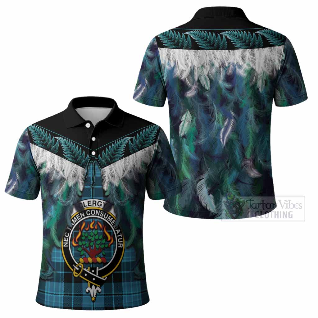 Clergy Tartan Crest Polo Shirt New Zealand Maori Korowai Cloak