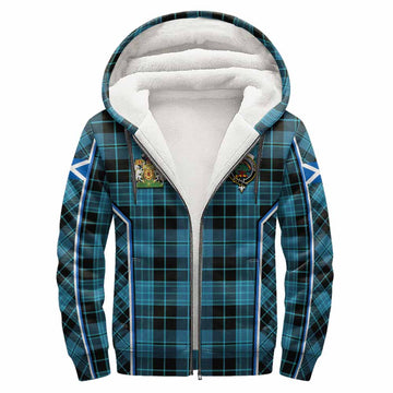 Clergy Tartan Crest Sherpa Hoodie Scotland Coat of Arm Flag Style - Tartan Vibes Clothing