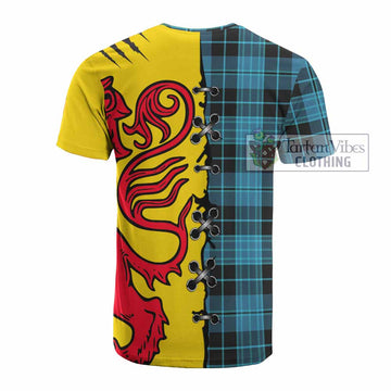 Clergy Tartan Family Crest Cotton T-shirt Lion Rampant Honor
