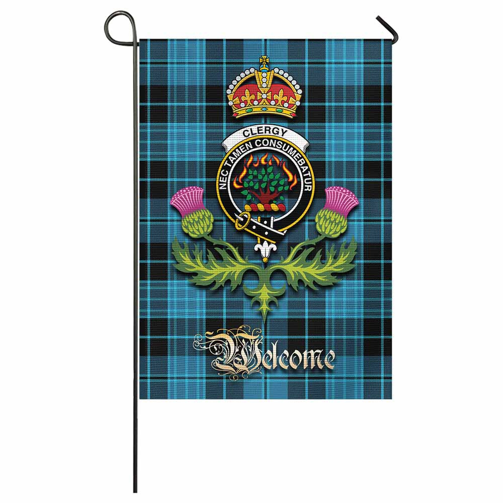 Clergy Tartan Family Crest Garden Flag Royal Thistle Welcome Style - Tartan Vibes Clothing