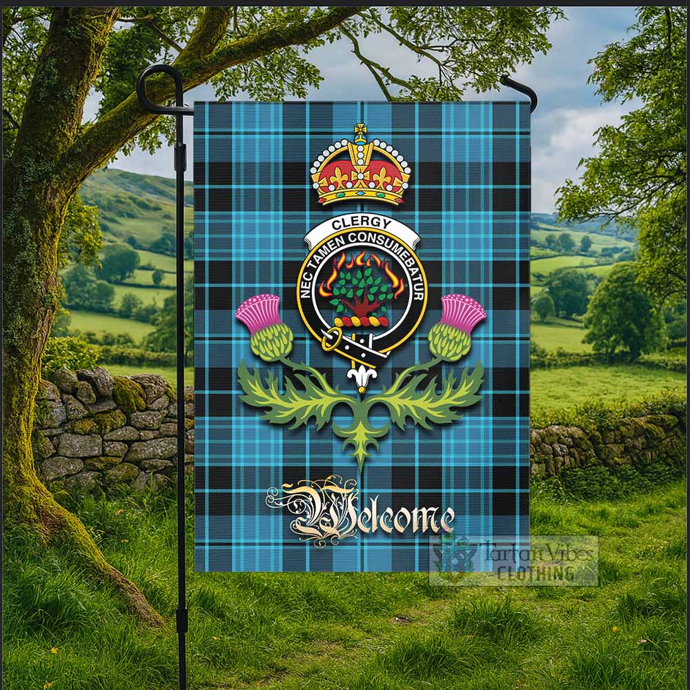 Clergy Tartan Family Crest Garden Flag Royal Thistle Welcome Style - Tartan Vibes Clothing