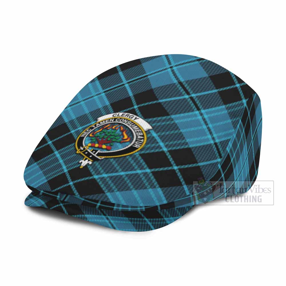 Clergy Tartan Flat Cap, Jeff Cap Cross Style with Family Crest - Tartan Vibes Clothing