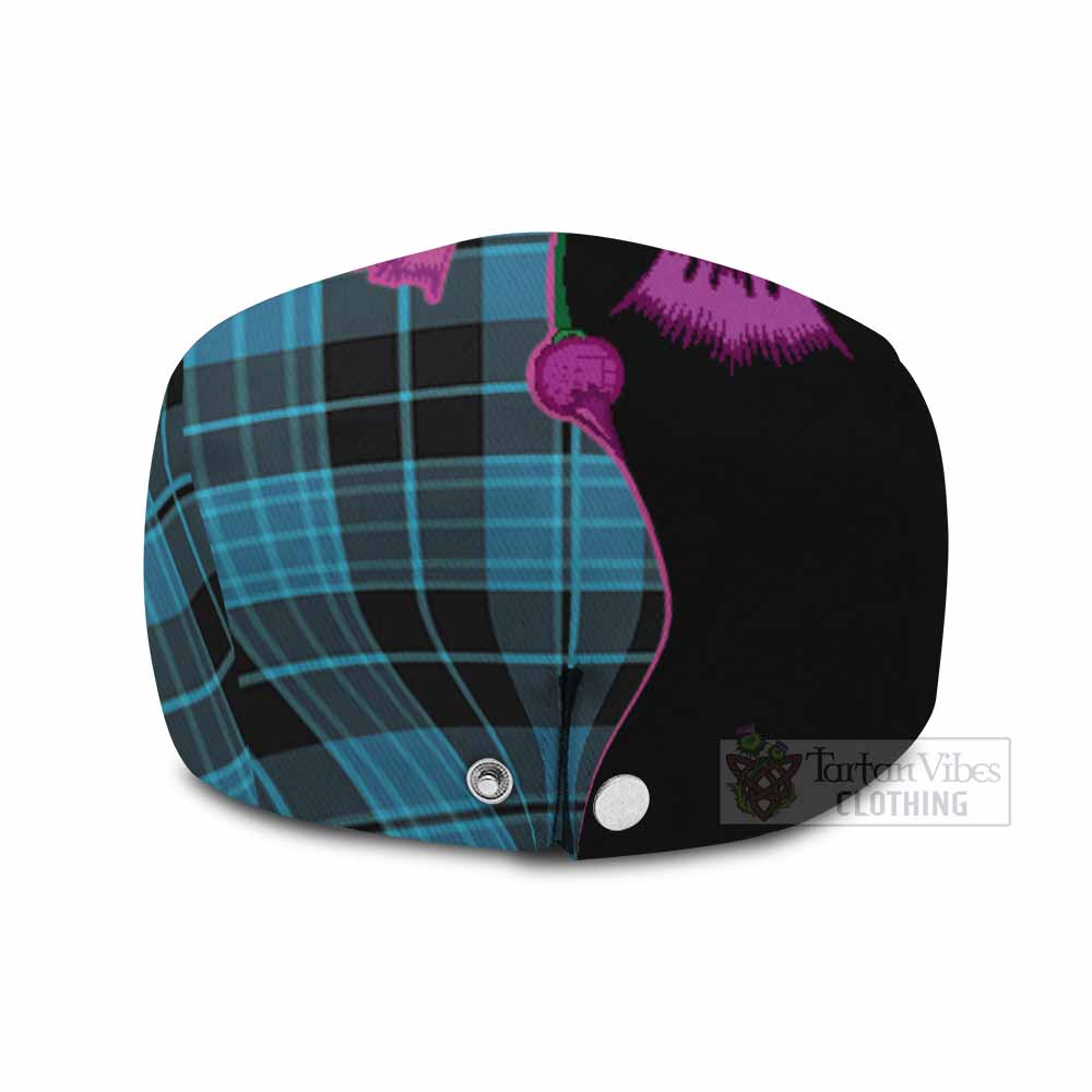 Clergy Tartan Flat Cap, Jeff Cap Traditional Scottish Thistle