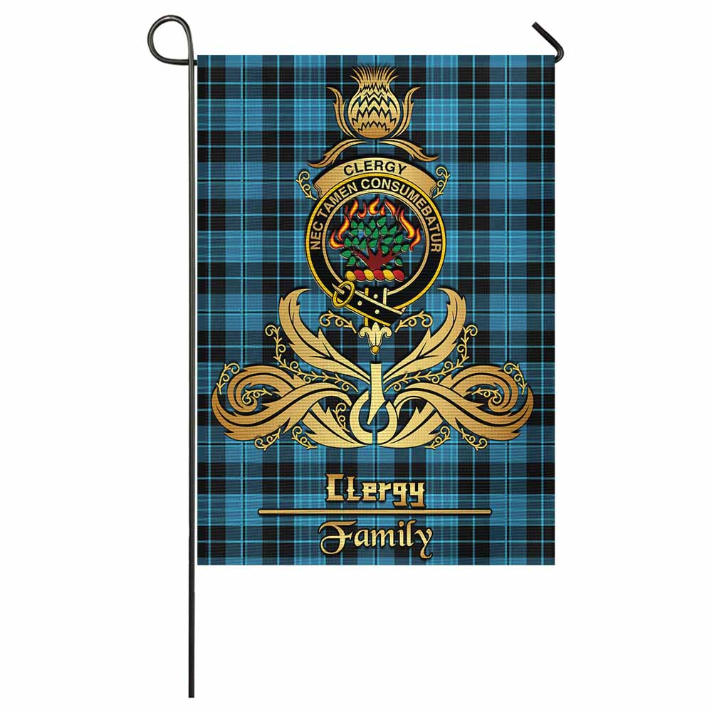 Clergy Tartan Garden Flag with Highland Thistle Cherish Family Crest Style - Tartan Vibes Clothing