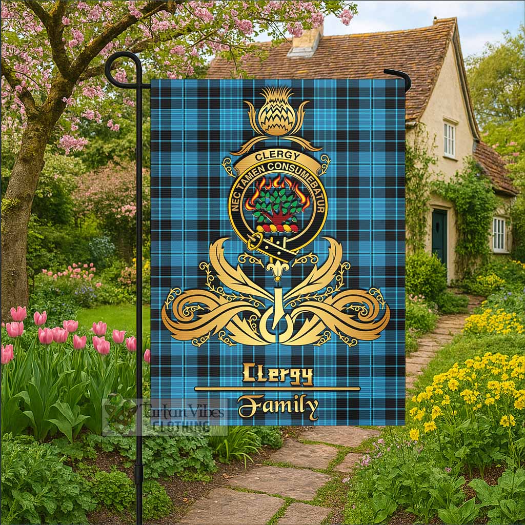 Clergy Tartan Garden Flag with Highland Thistle Cherish Family Crest Style - Tartan Vibes Clothing