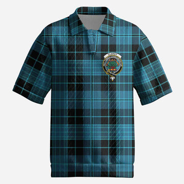 Clergy Tartan Men’s Polo Sweater Top with Family Crest