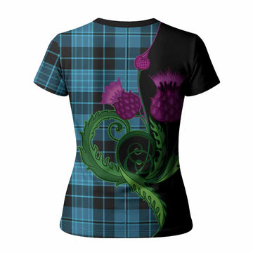 Clergy Tartan Women T shirt Traditional Scottish Thistle