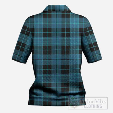 Clergy Tartan Women’s Polo Sweater Top with Family Crest