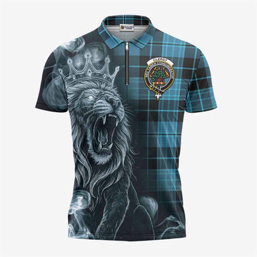 Clergy Tartan Zipper Polo Shirt Roaring Lion Heritage