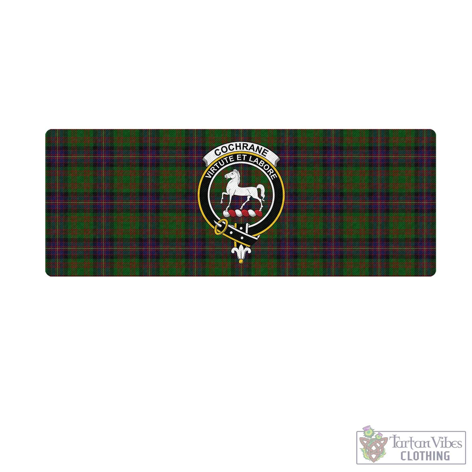 Tartan Vibes Clothing Cochrane Tartan Mouse Pad with Family Crest