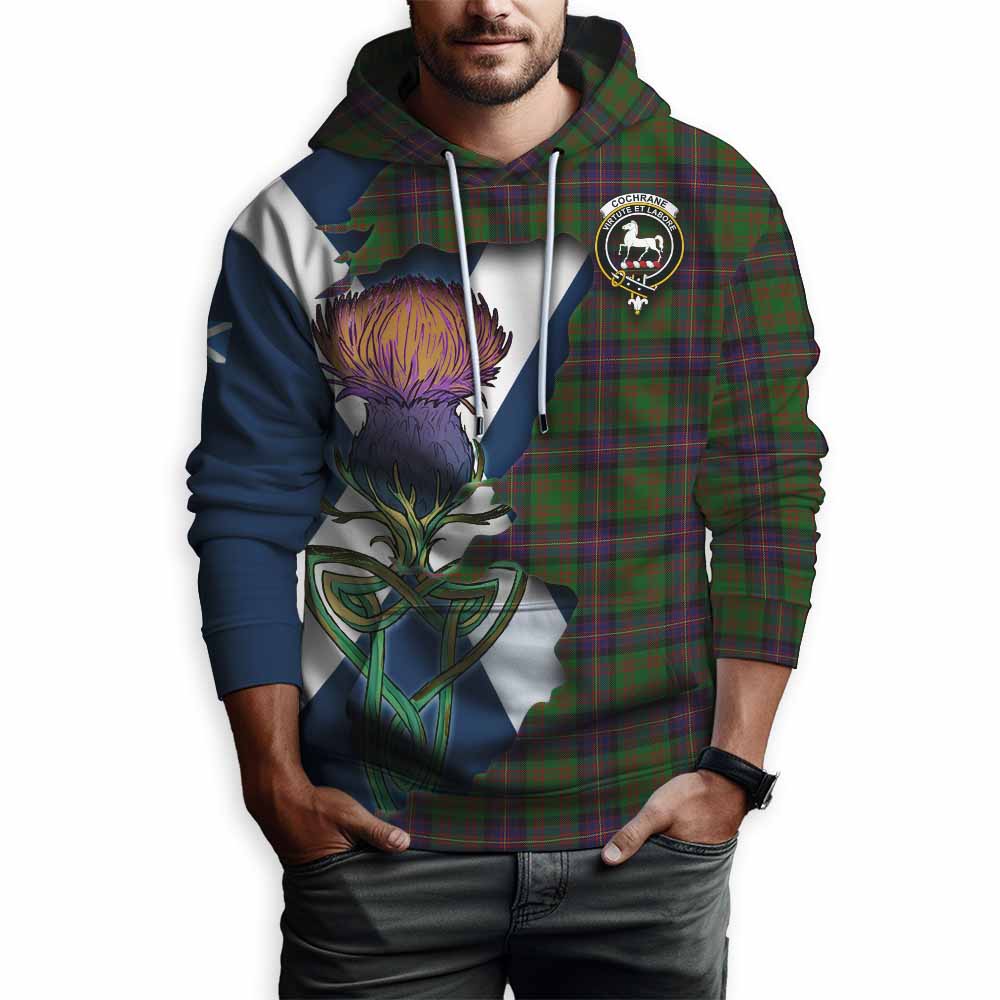 Tartan Vibes Clothing Cochrane Tartan Family Crest Hoodie Scottish Thistle Celtic Inspired