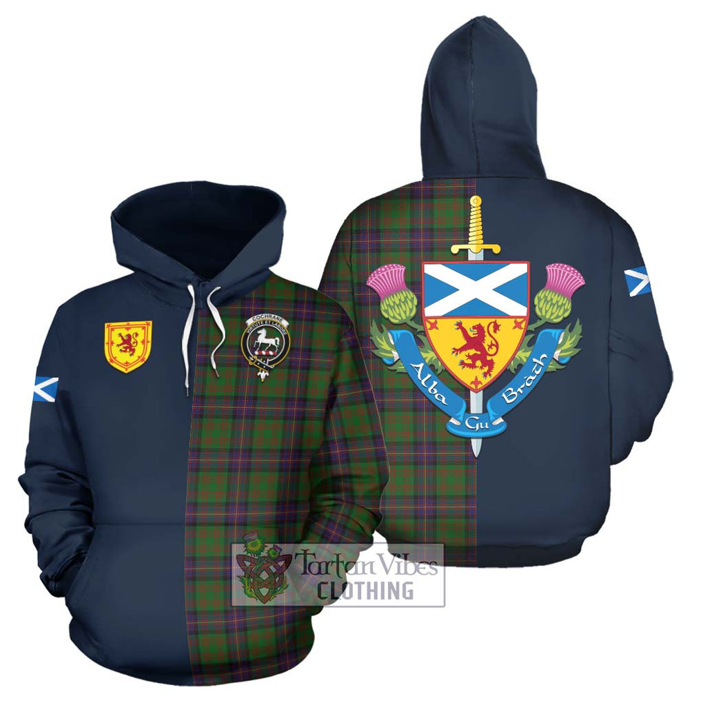 Tartan Vibes Clothing Cochrane Tartan Hoodie with Scottish Lion Royal Arm Half Style