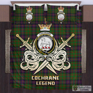 Cochrane Tartan Bedding Set with Clan Crest and the Golden Sword of Courageous Legacy
