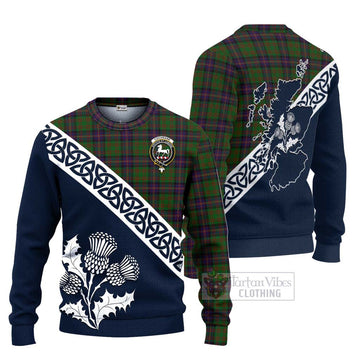 Tartan Vibes Clothing Cochrane Tartan Knitted Sweater Featuring Thistle and Scotland Map